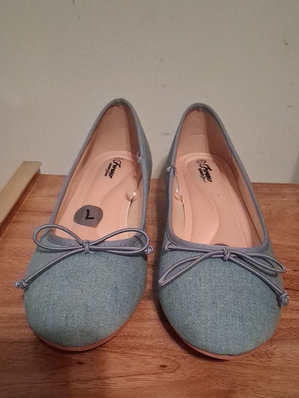 Everyday Bow Ballet Flats in Light Blue